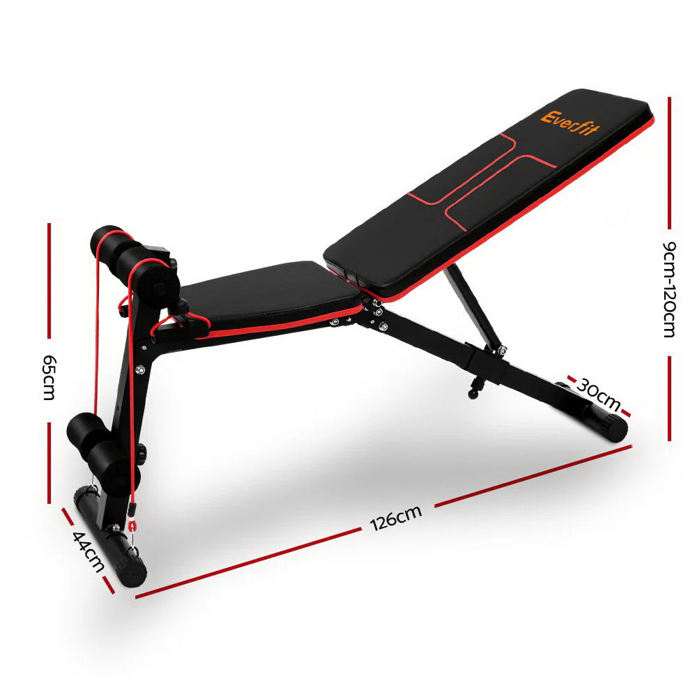 Everfit Weight Bench Adjustable FID Bench Press Home Gym 150kg Capacity - Nurns