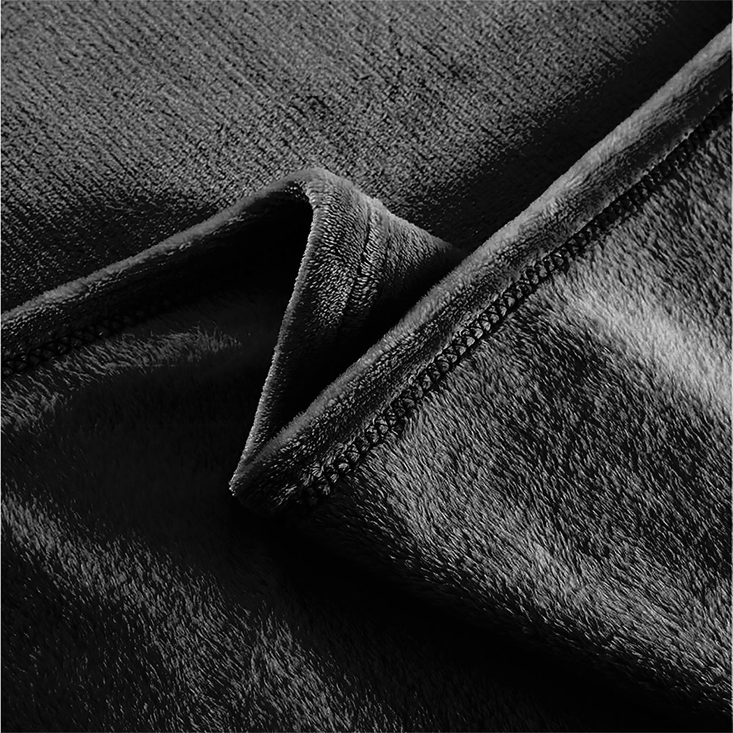 Waylon Throw Ultra-Soft Blanket 320gsm 220x240cm Warm - Black - Nurns
