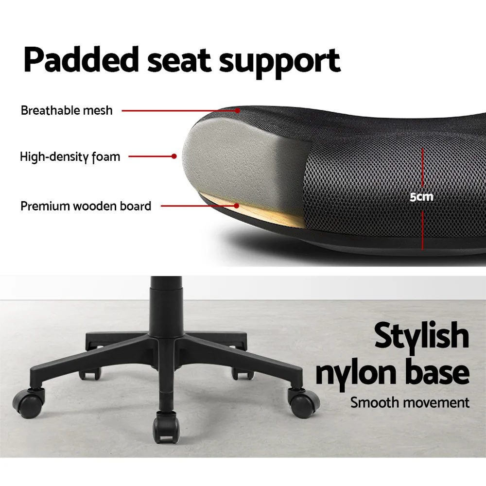 Artiss Mesh Office Chair Mid Back Black - Nurns