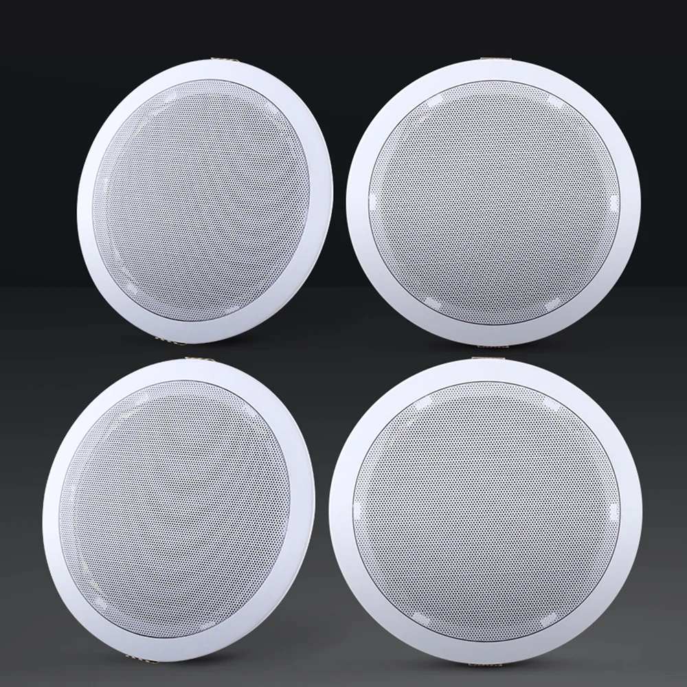 Set of 4 6-Inch Ceiling Speakers In Wall Speaker Home Audio Stereos Tweeter - Nurns