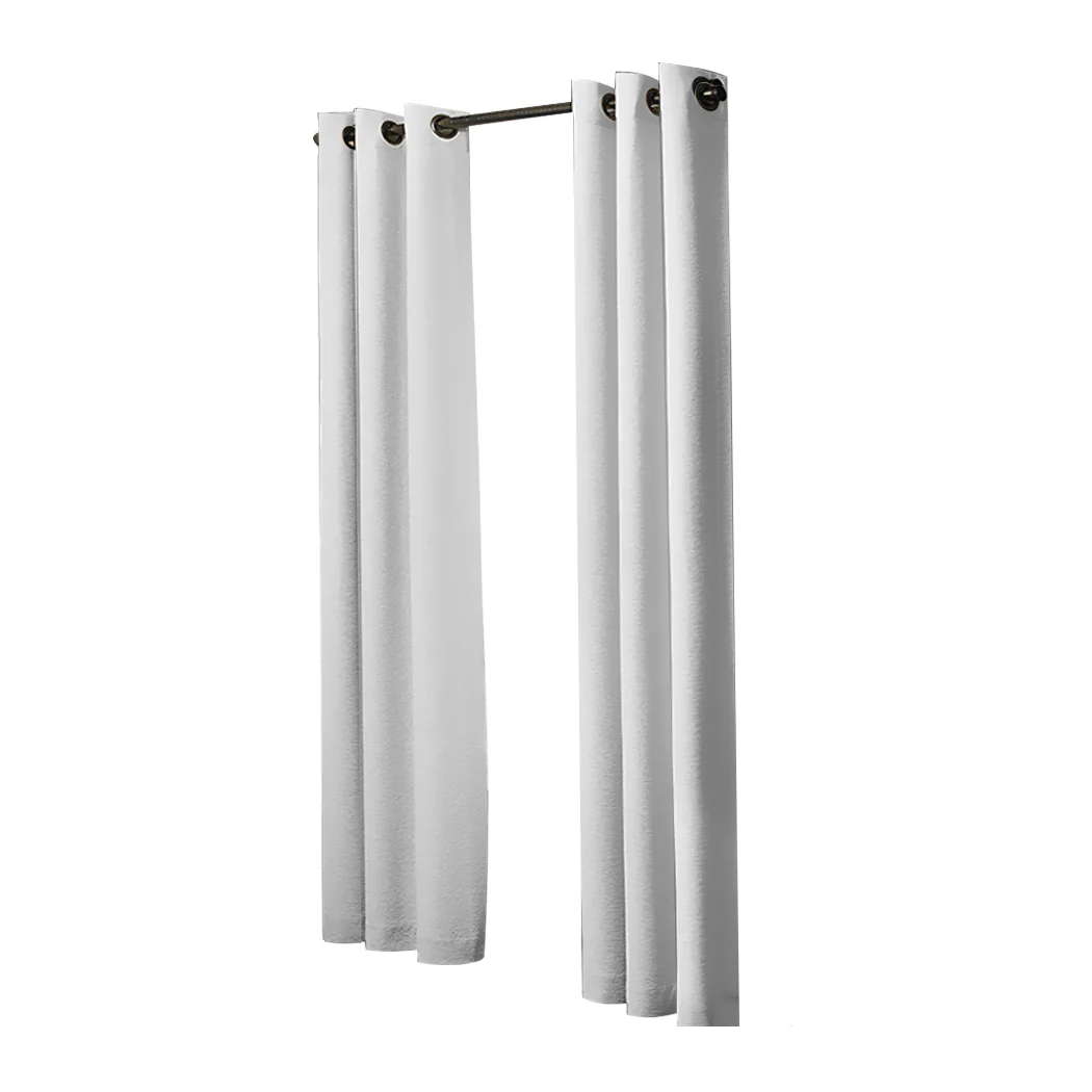 Set of 2 132x160cm Blockout Curtains Panels 3 Layers - Grey - Nurns