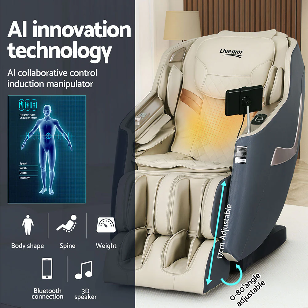 Themis Massage Chair Electric Recliner Home Massager 3D - Grey - Nurns