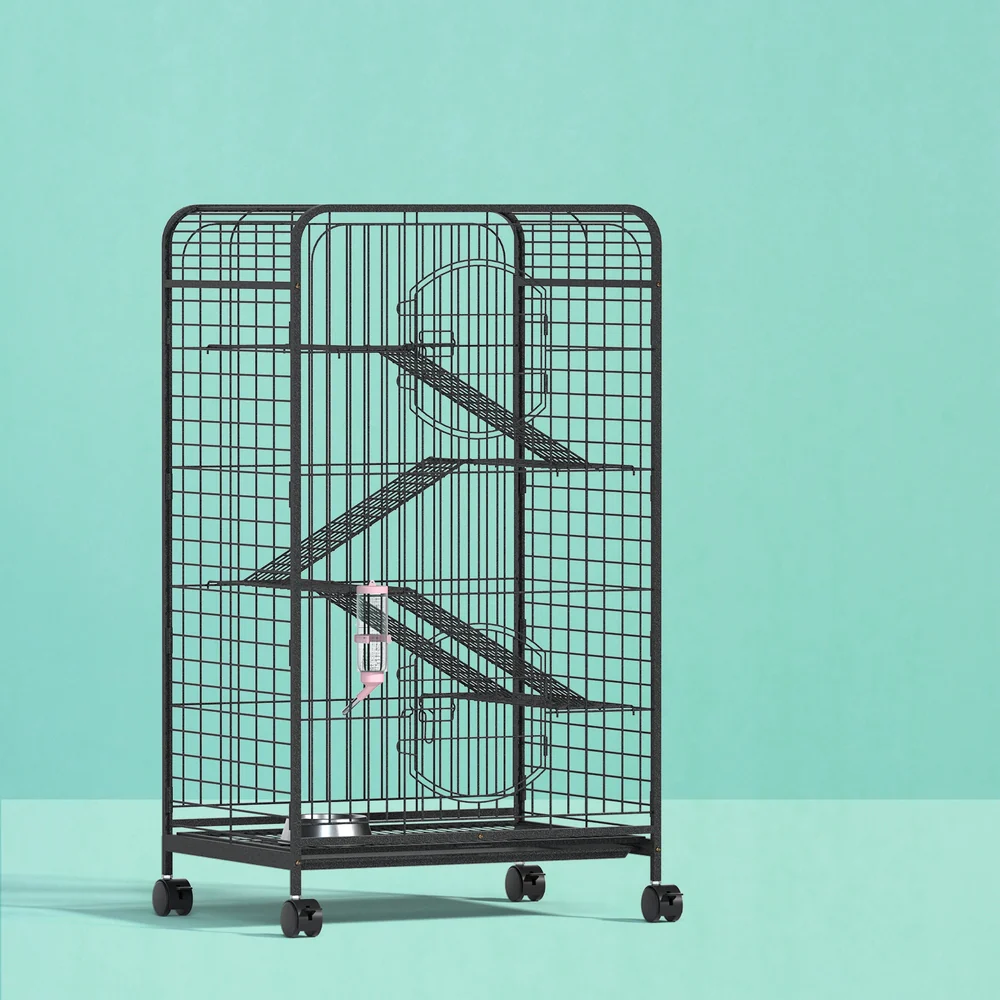 Rabbit Cage Indoor Hutch Guinea Pig Bird Ferret Cat Hamster 110cm 4 Level - Nurns