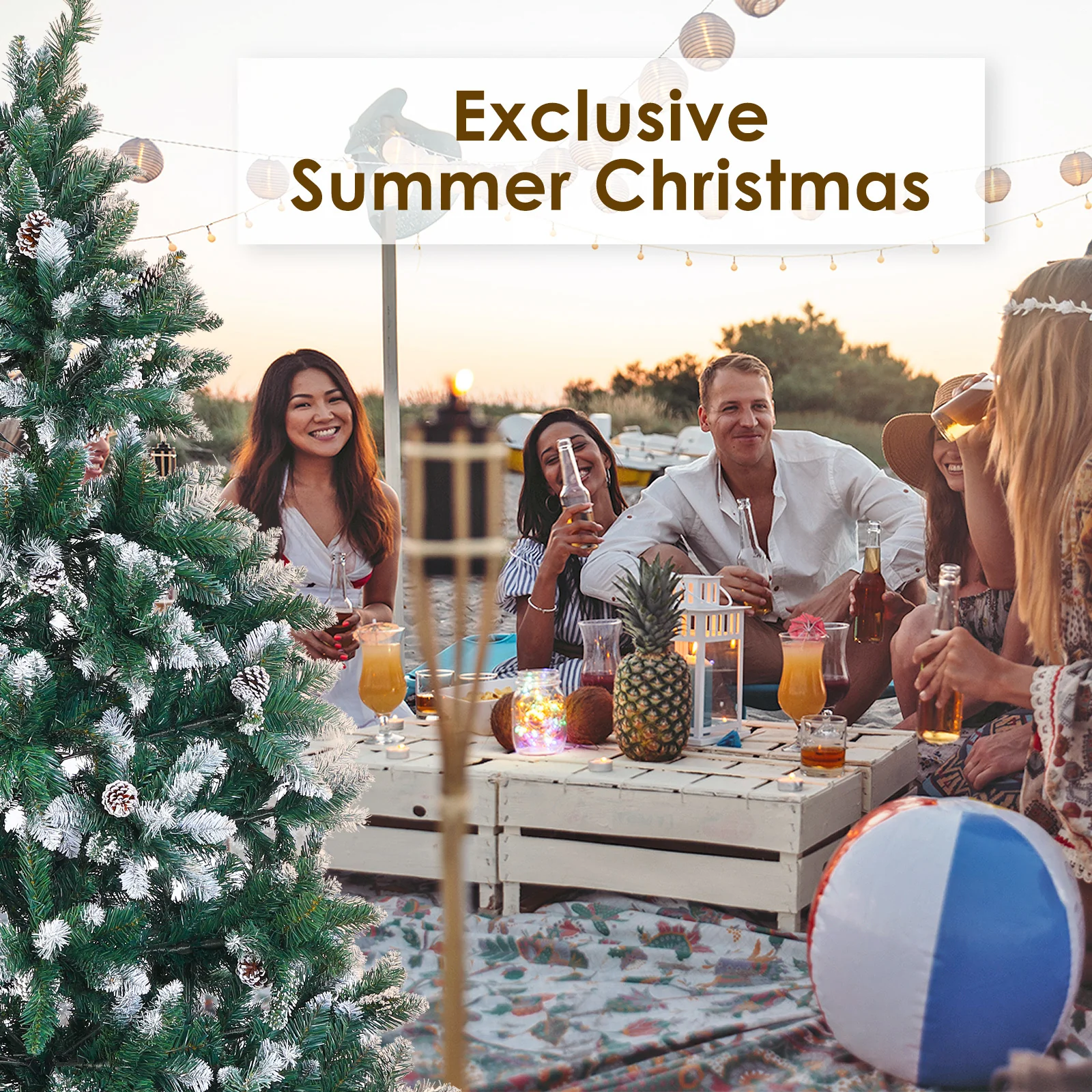 7ft 2.1m 1290 Tips Snowy Christmas Tree Xmas Pine Cones Green - Nurns