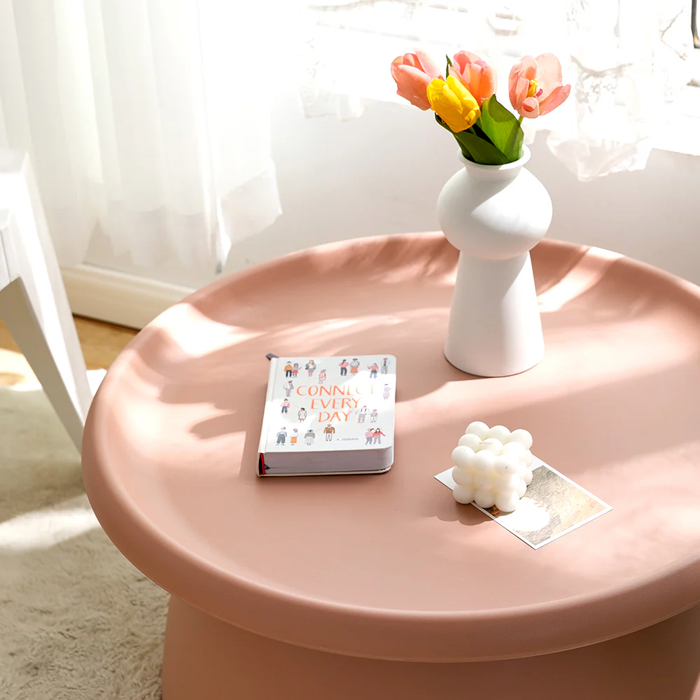 Iliana Coffee Table Round 71cm Plastic - Pink - Nurns