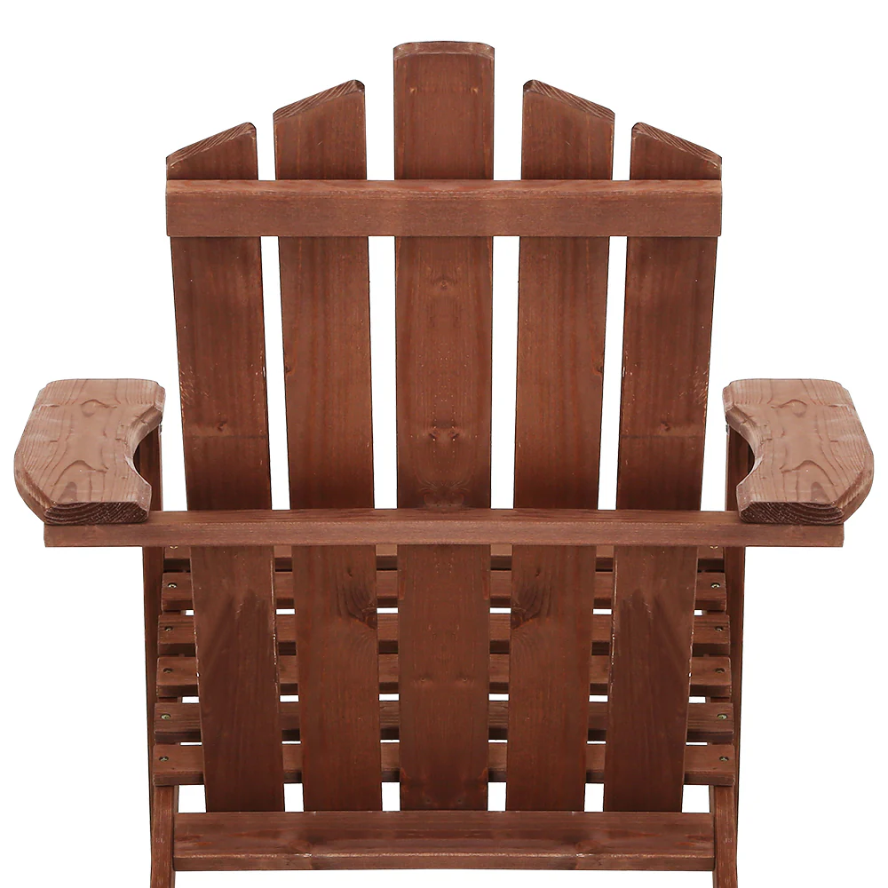 Adirondack Gardeon Outdoor Chairs Wooden Beach Chair Patio Furniture Garden Brown - Nurns