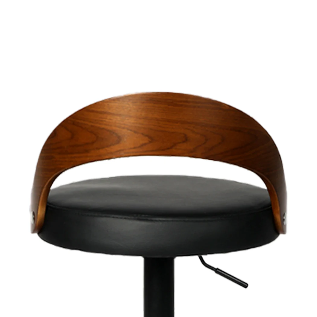 82.5cm Essen Bar Stools Kitchen Gas Lift Wooden Beech Stool Chair Swivel Barstools - Black - Nurns