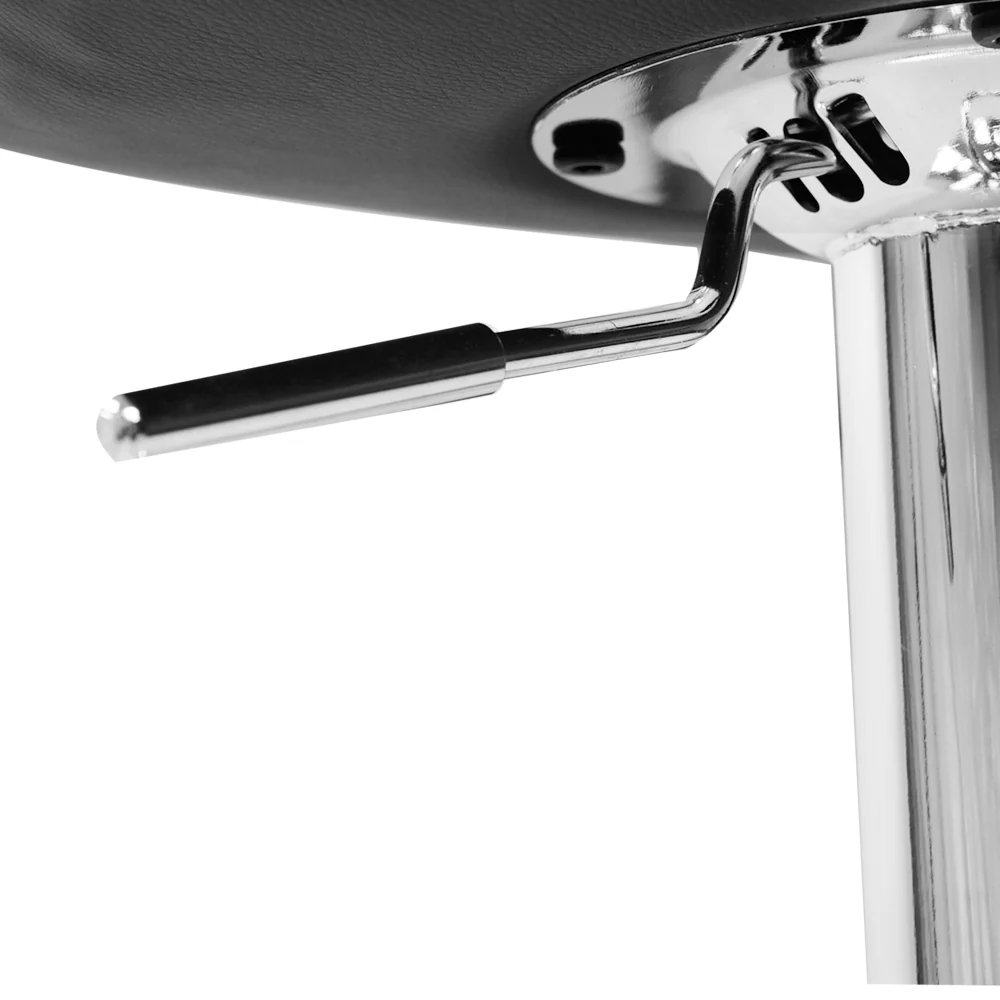 Set of 2 Liosia PU Leather Patterned Bar Stools - Black & Chrome - Nurns