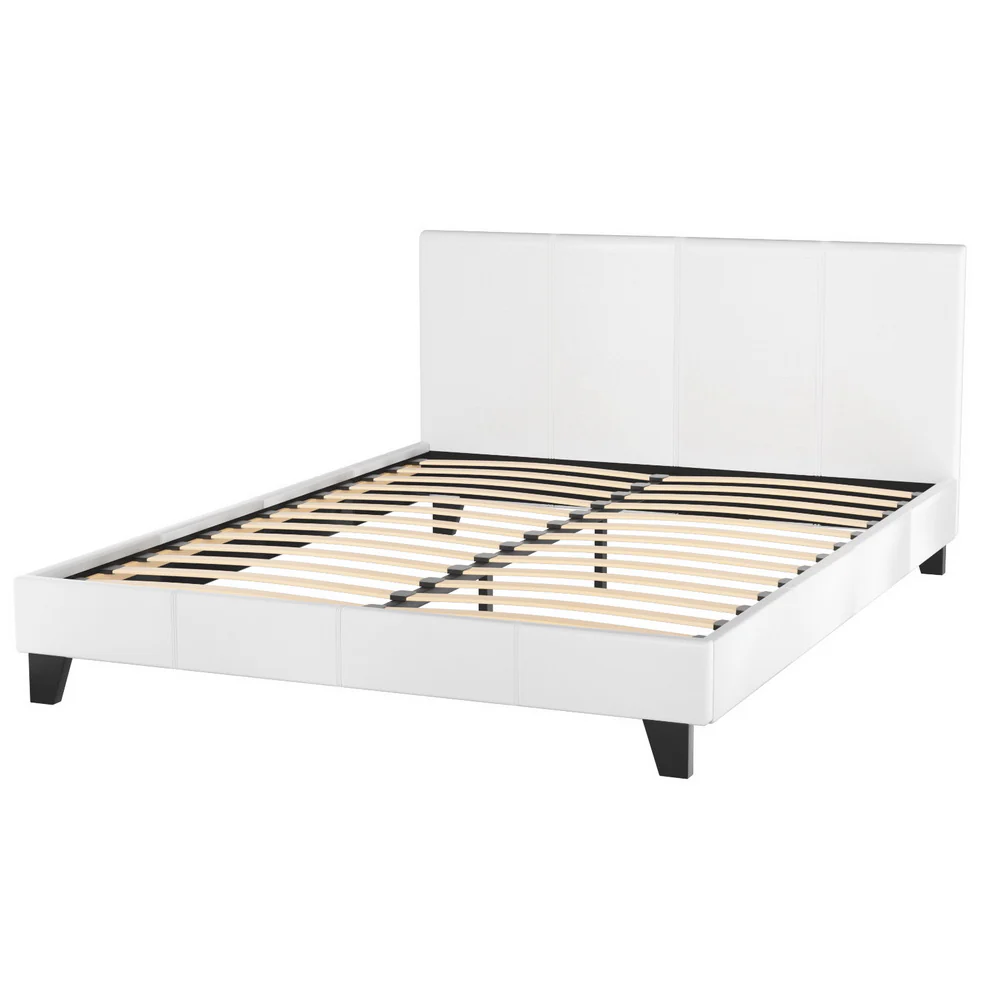 Amalfi Fabric Bed Frame - White Queen - Nurns