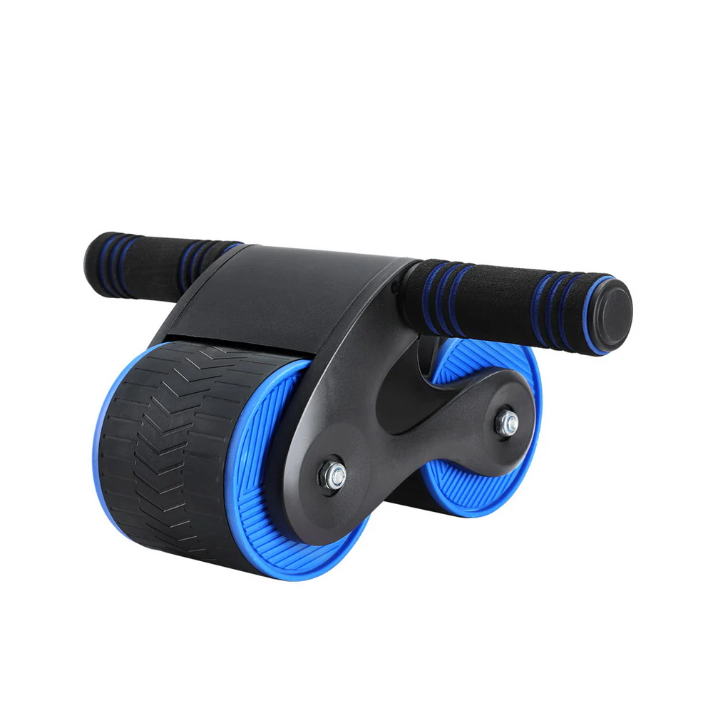 Everfit Ab Roller Automatic Rebound Abdominal Wheel Home Gym Workout Blue - Nurns