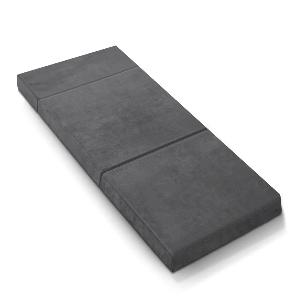 Penelope 12cm Folding Foam Portable Mattress Grey - Single - Nurns