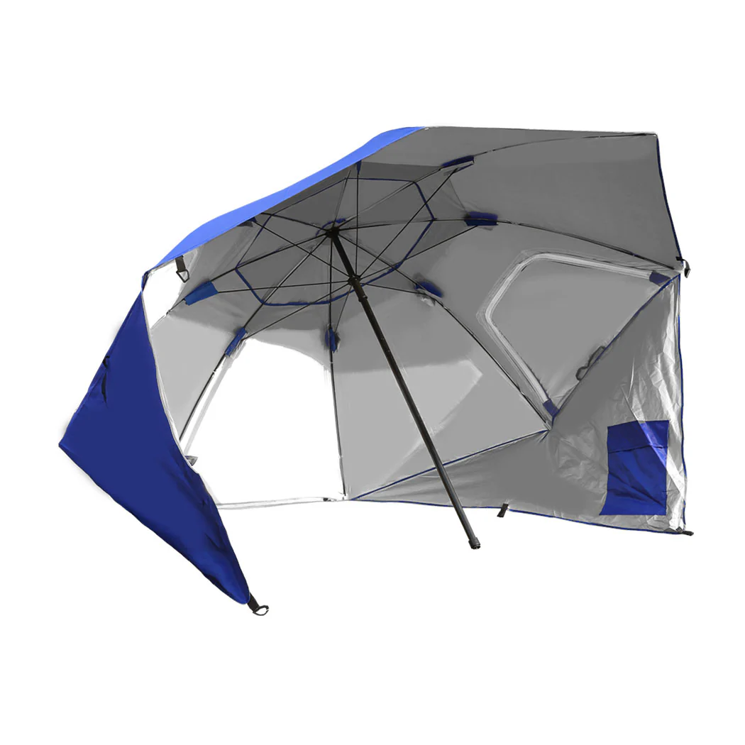 Mountview Beach Umbrella Outdoor Umbrellas Blue 2.13M - Nurns