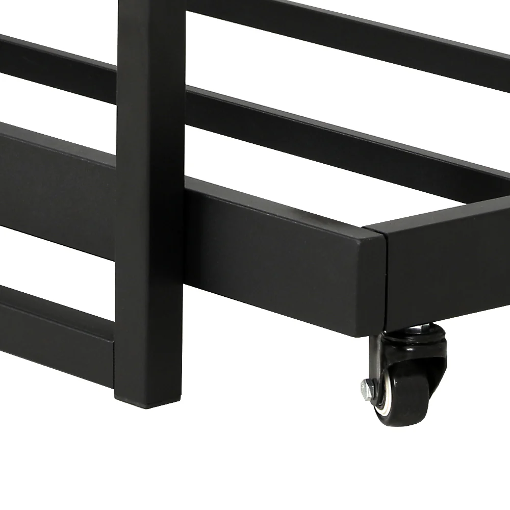 Orly Metal Bed Frame with Trundle Daybed - Black Single - Nurns