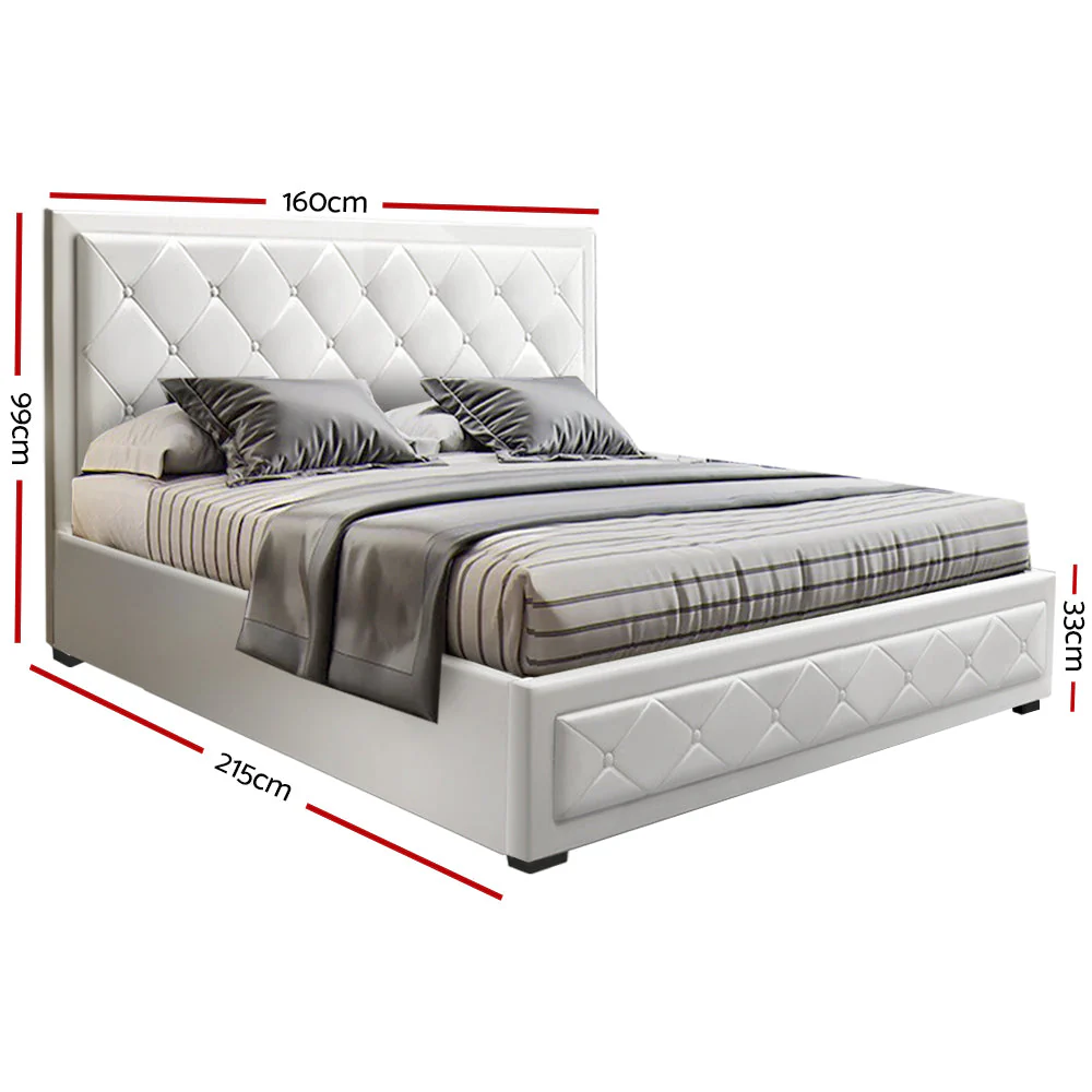 Helio 24cm Bed & Mattress Package - White Queen - Nurns