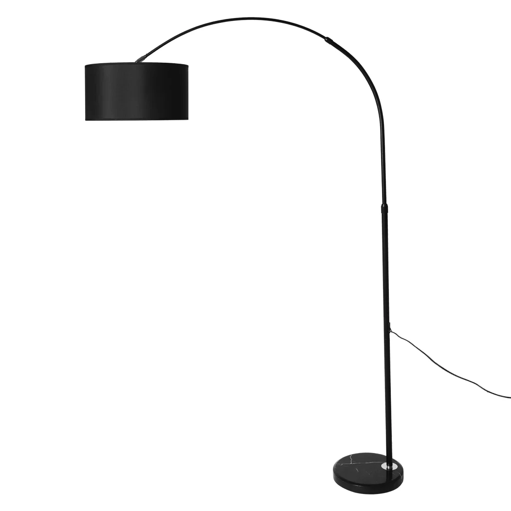 Modern LED Floor Lamp Reading Light Free Standing Height Adjustable Marble Base - Black - Nurns