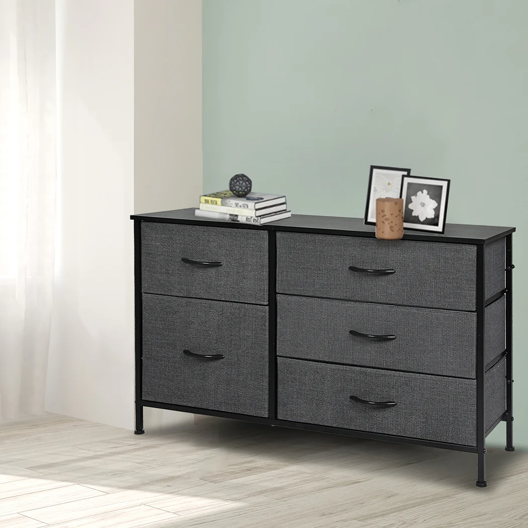 Levede Storage Cabinet Tower Chest Dark Grey - Nurns