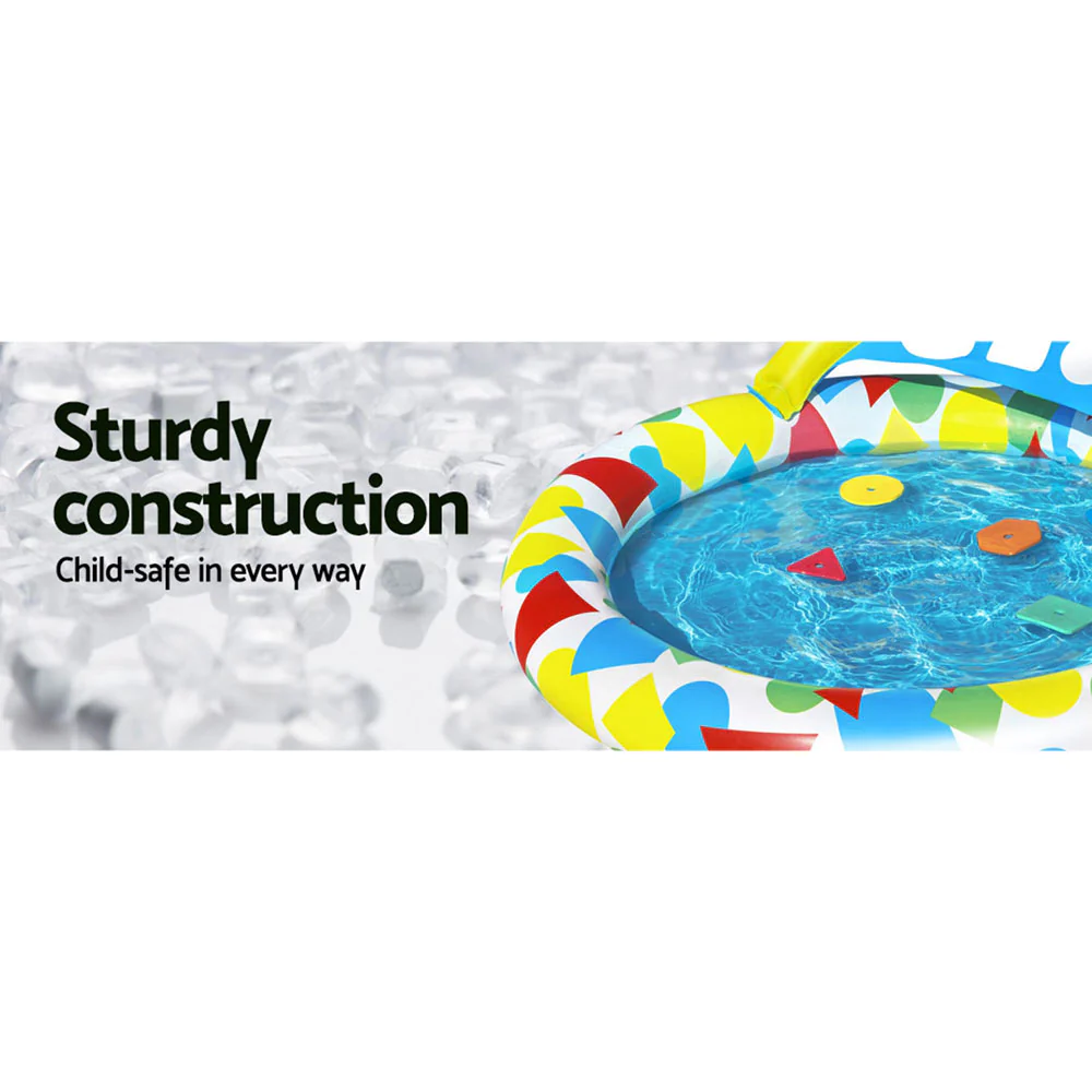 Bestway Kids Pool 120x117x46cm Inflatable Play Swimming Pools w/ Canopy 45L - Nurns
