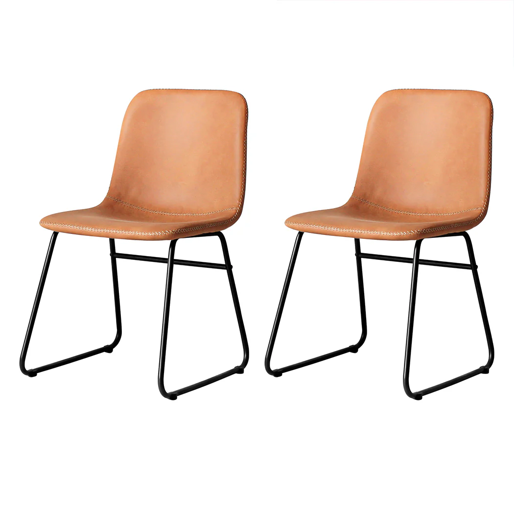 Cressida Set of 2 Dining Chairs - Brown - Nurns