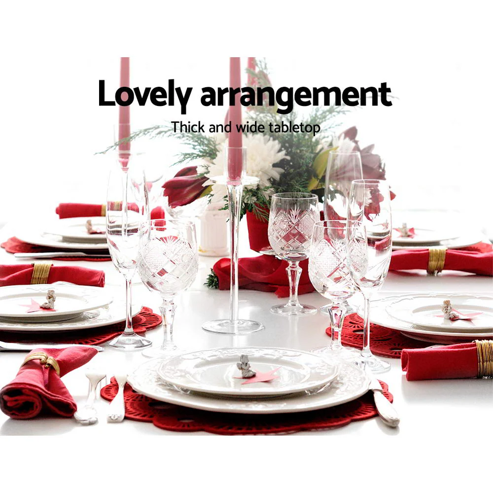 Dining Table 4 Seater Wooden Kitchen Tables White 120cm Cafe Restaurant - Nurns