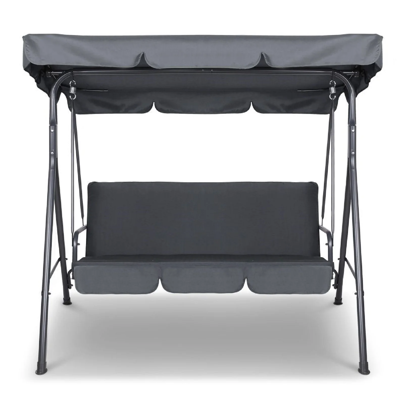Colton Outdoor Swing Bench Seat Chair Canopy Furniture 3 Seater Garden Hammock - Grey - Nurns