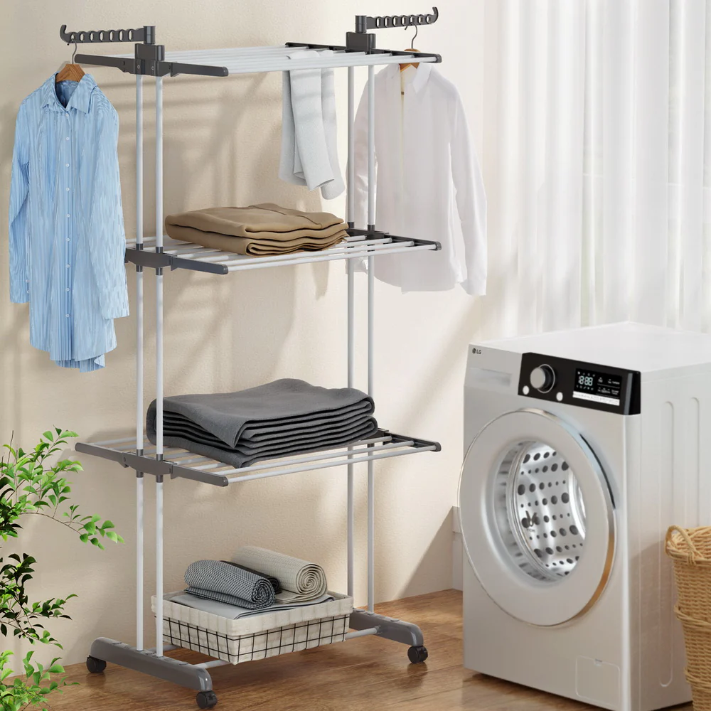 Clothes Airer Drying Rack 173cm Coat Hanger Foldable - Nurns