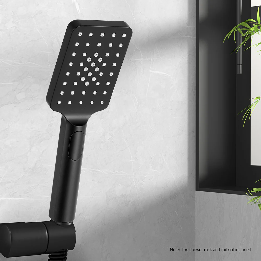 Handheld Shower Head 3.1'' High Pressure 3 Spray Modes Square - Black - Nurns
