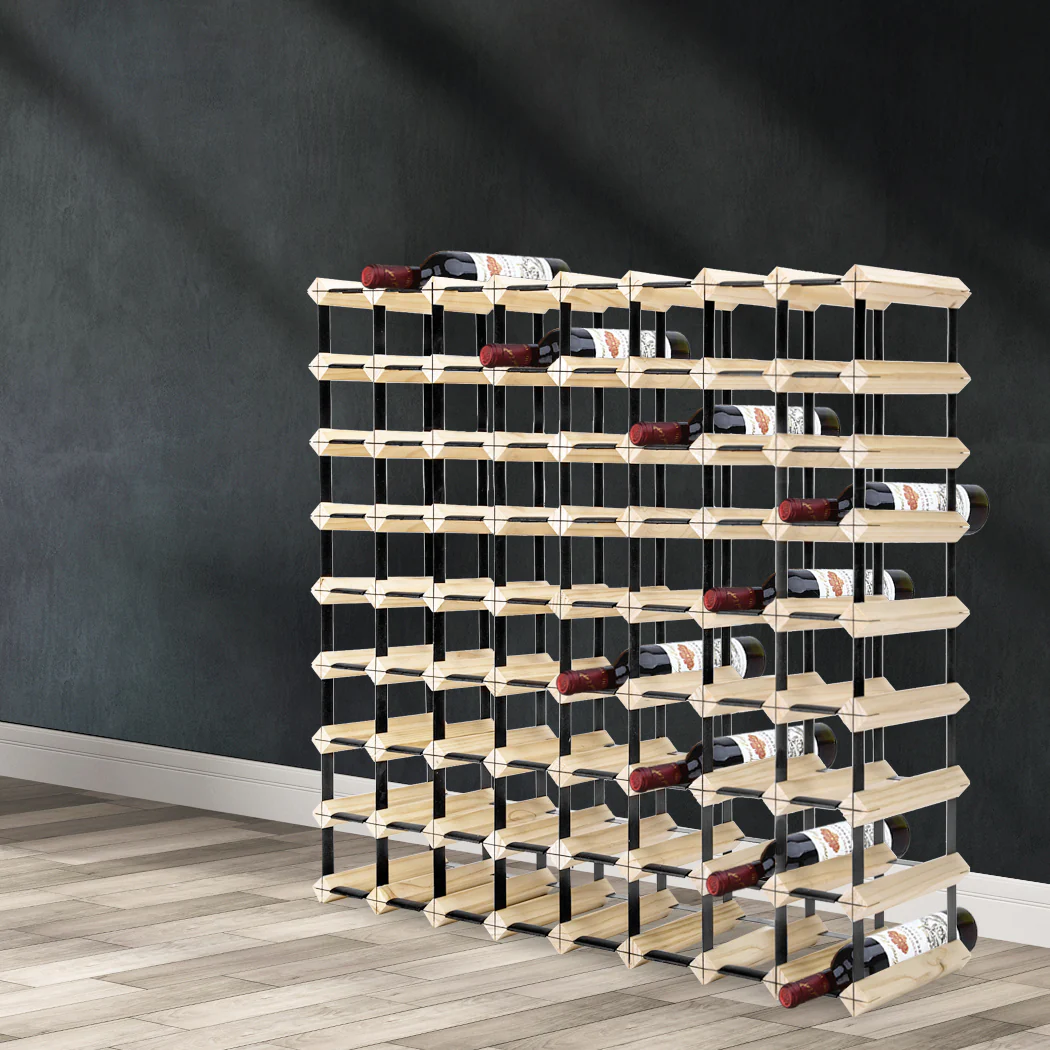 72 Bottle Timber Red Wine Rack Wooden Storage Cellar Display Holder - Nurns