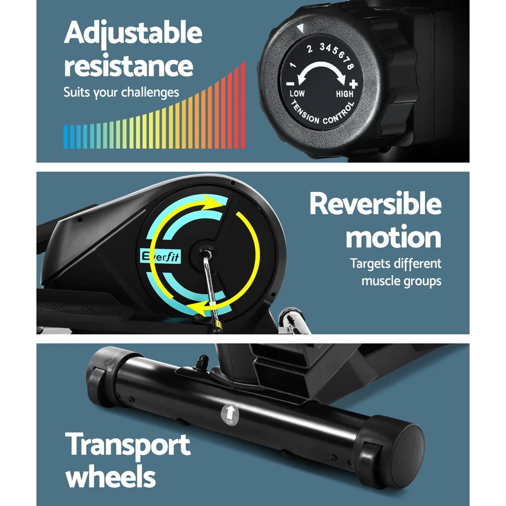 Everfit Exercise Bike Elliptical Cross Trainer Home Gym Fitness Machine 100kg - Nurns