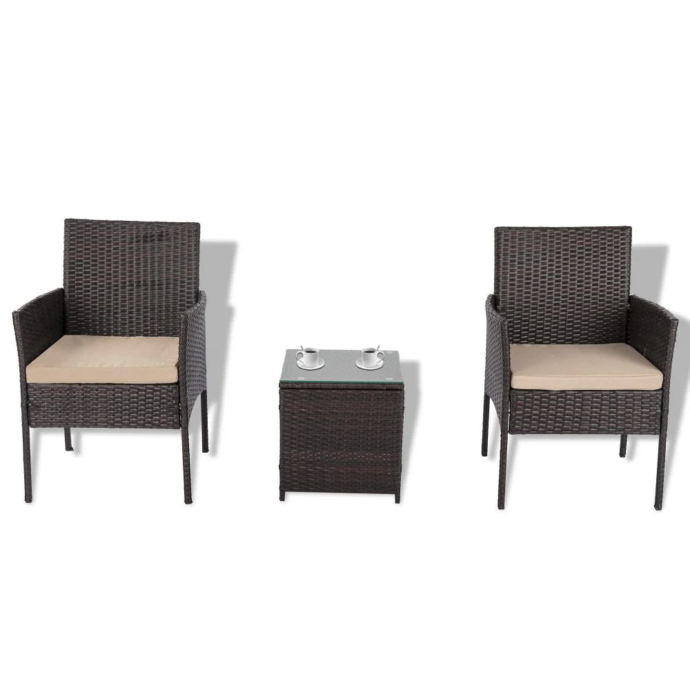 Tyler 2-Seater Delightful 3-Piece Outdoor Bistro Set - Black - Nurns