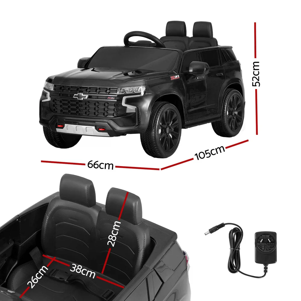 Kids Ride On Car Licensed Chevrolet Tahoe Electric Toys Horn Remote 12V - Black - Nurns