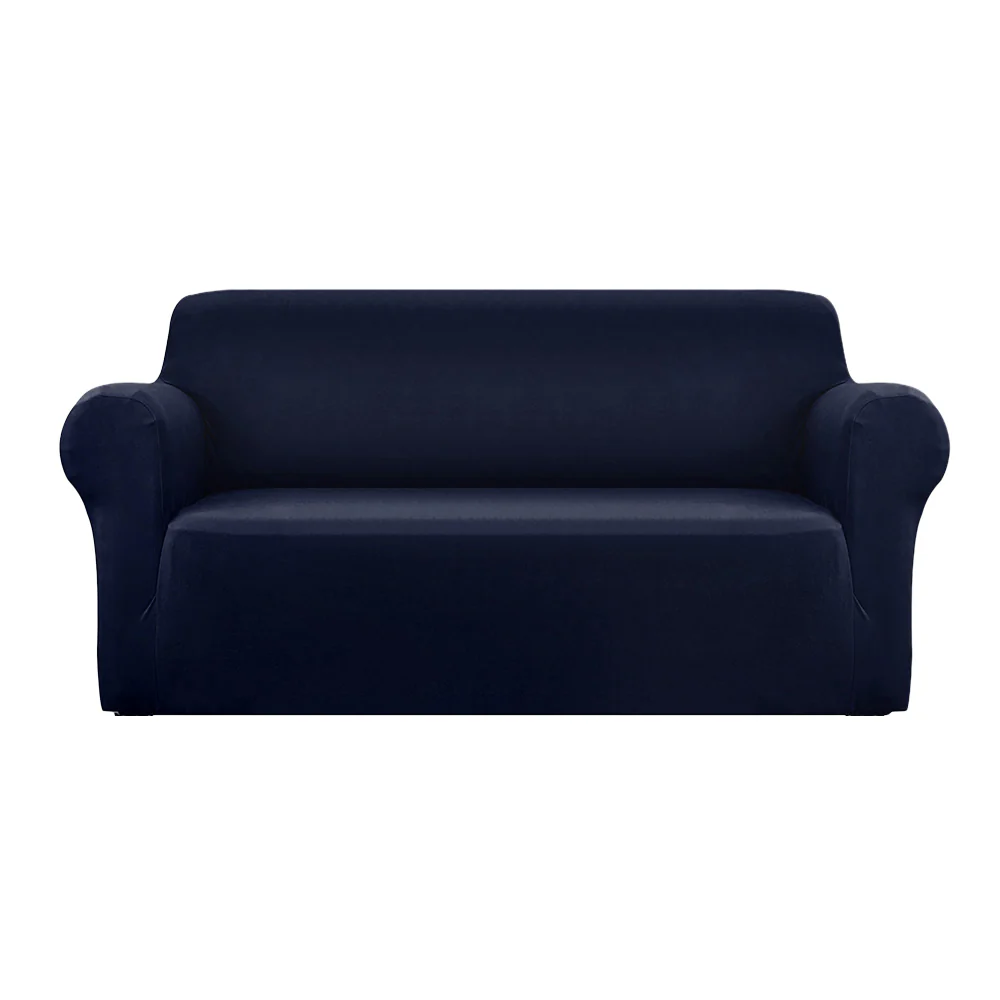 Sofa Cover Elastic Stretchable Couch Covers Navy 3 Seater - Nurns