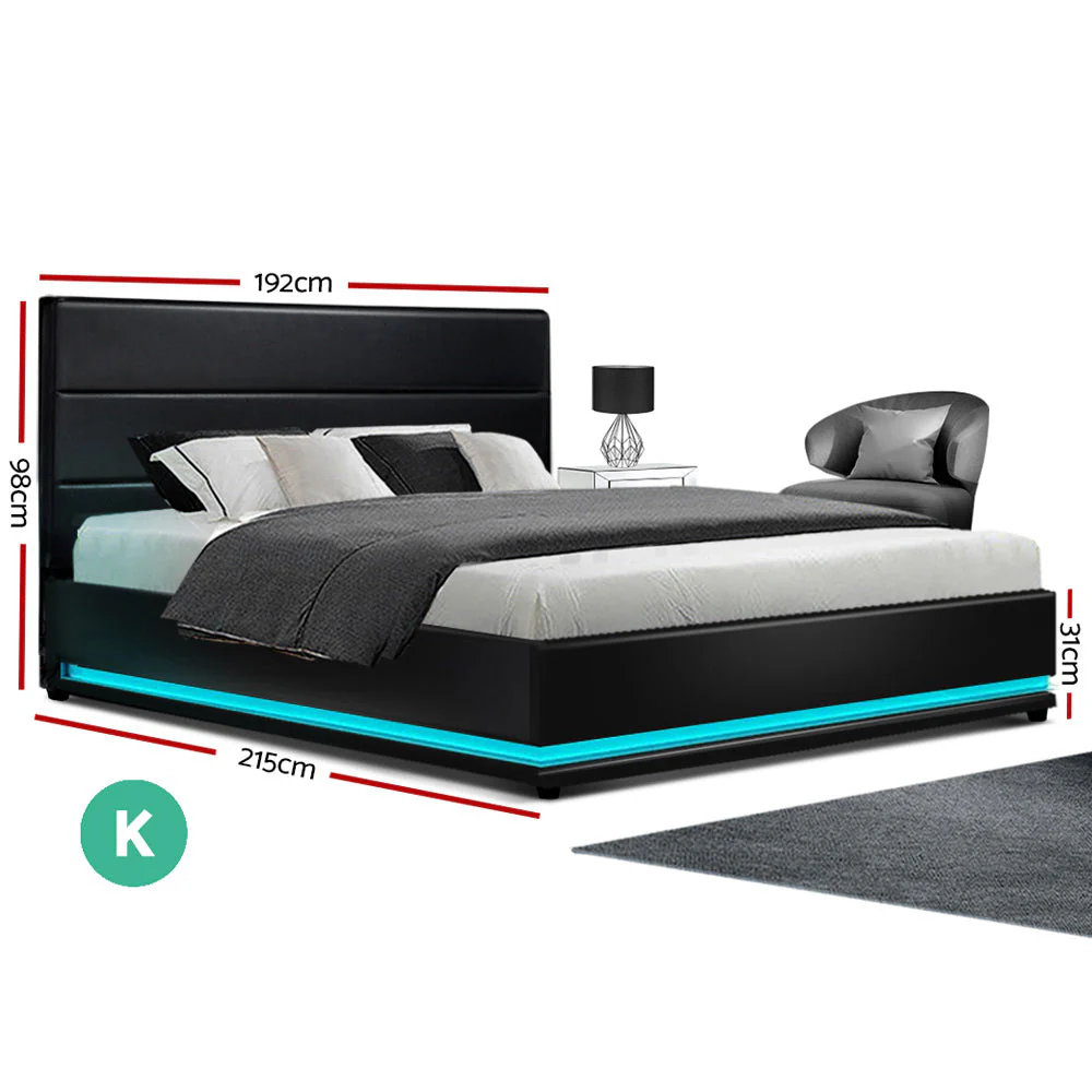 Venus Bed & Mattress Package with 34cm Mattress - Black King - Nurns