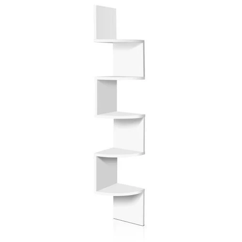 Artiss Wall Shelf Corner Floating 5-Tier White - Nurns