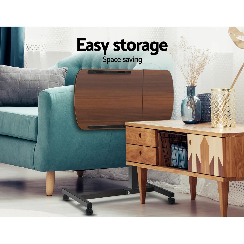 Artiss Laptop Desk Table Fan Cooling Walnut 60cm - Nurns