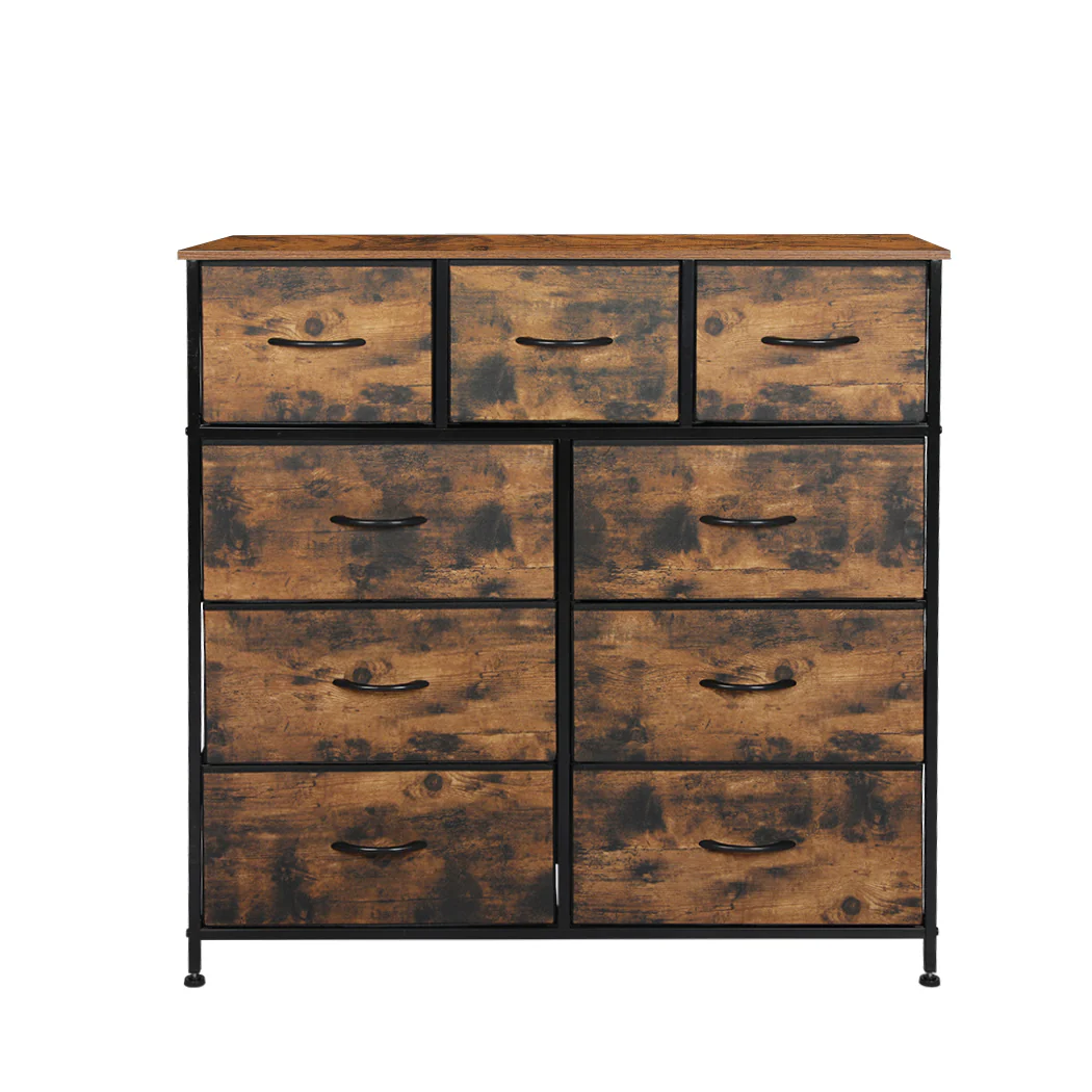 Levede Storage Cabinet Tower Chest Brown Fold - Nurns