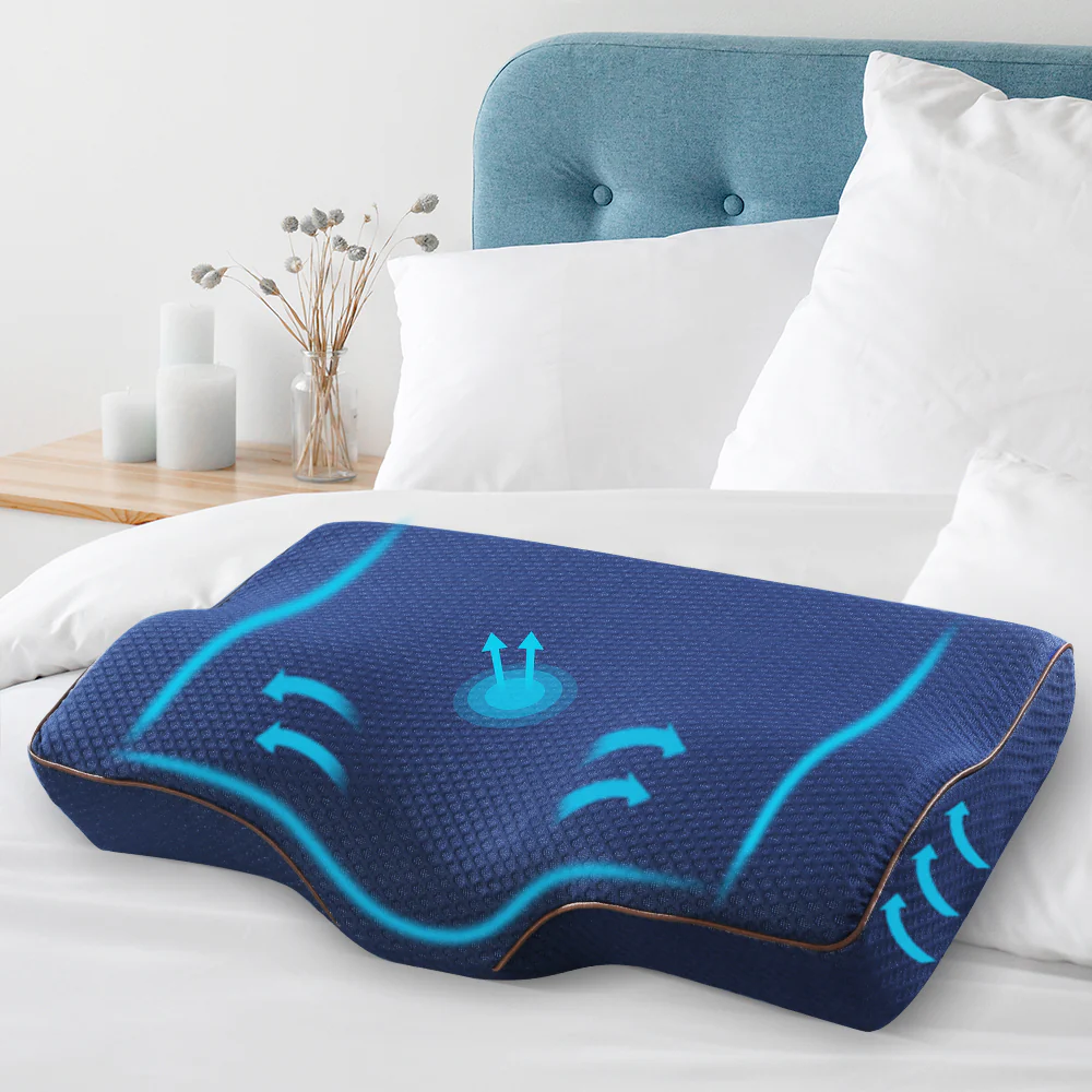 Memory Foam Contour Pillow - Navy - Nurns