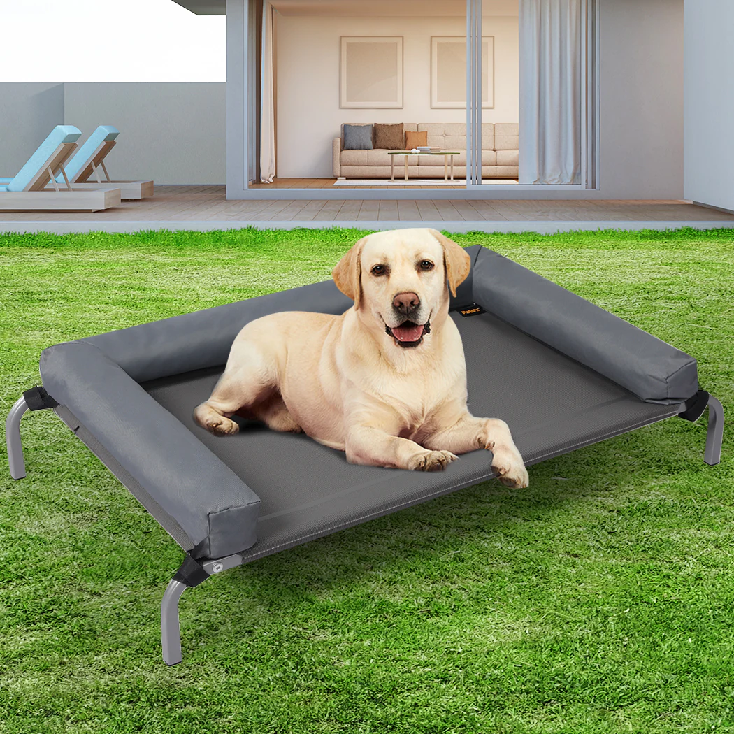 LARGE Dog Beds Elevated Pet Puppy - Grey - Nurns