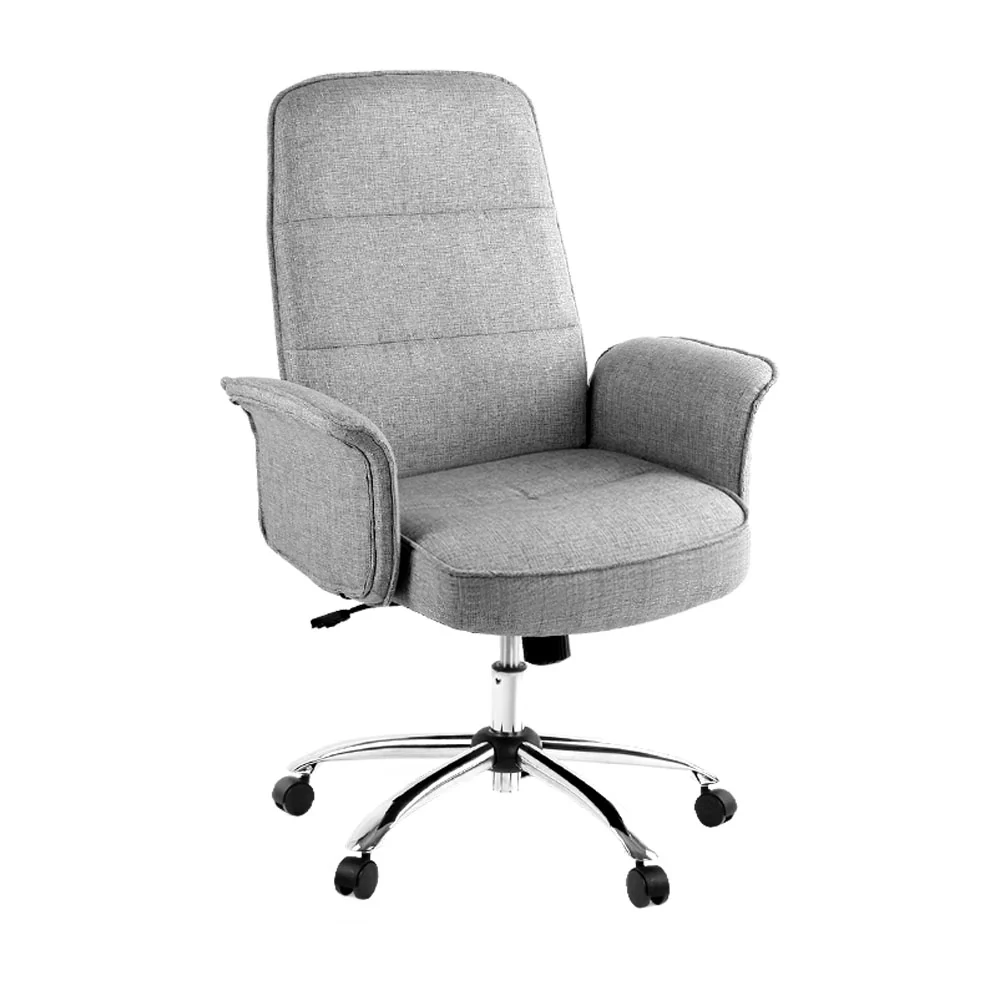 Artiss Fabric Office Chair Computer Chairs Grey - Nurns
