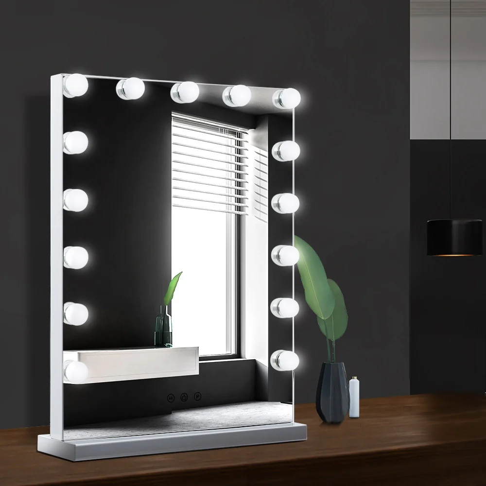 Hollywood Makeup Mirror With Light 15 LED Bulbs Lighted Frameless - Nurns