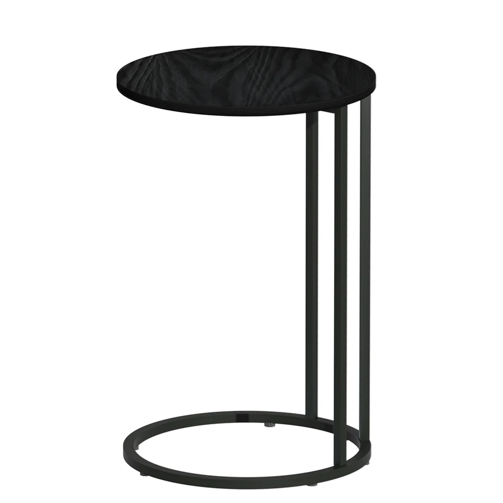 Ixiona Side End Table Round - Black - Nurns