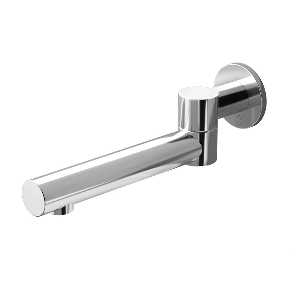 Bathroom Mixer Spout Wall Bath Tap Round Swivel Bathtub Chrome - Nurns