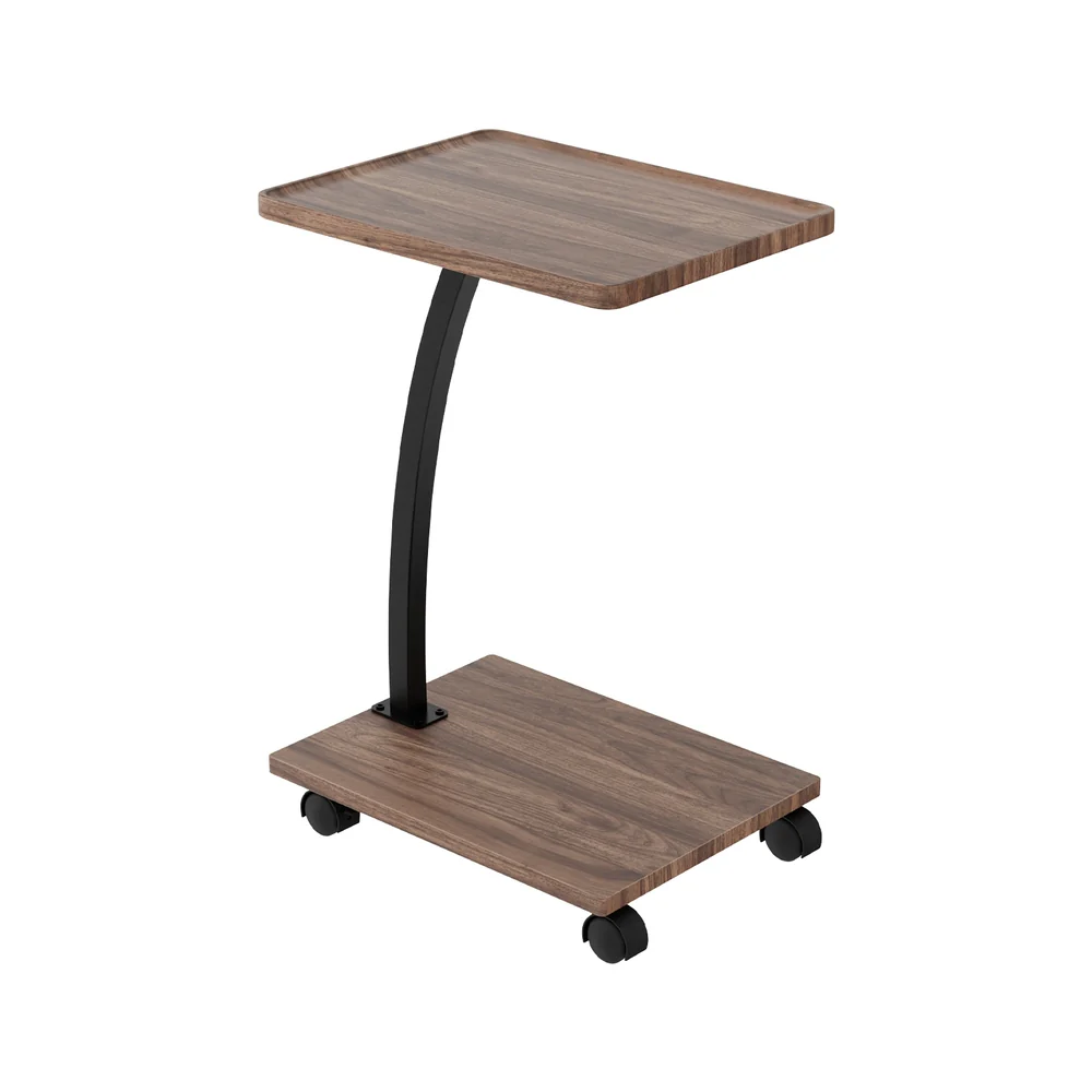 Ivah Coffee Table C-Shaped Side Table - Walnut - Nurns