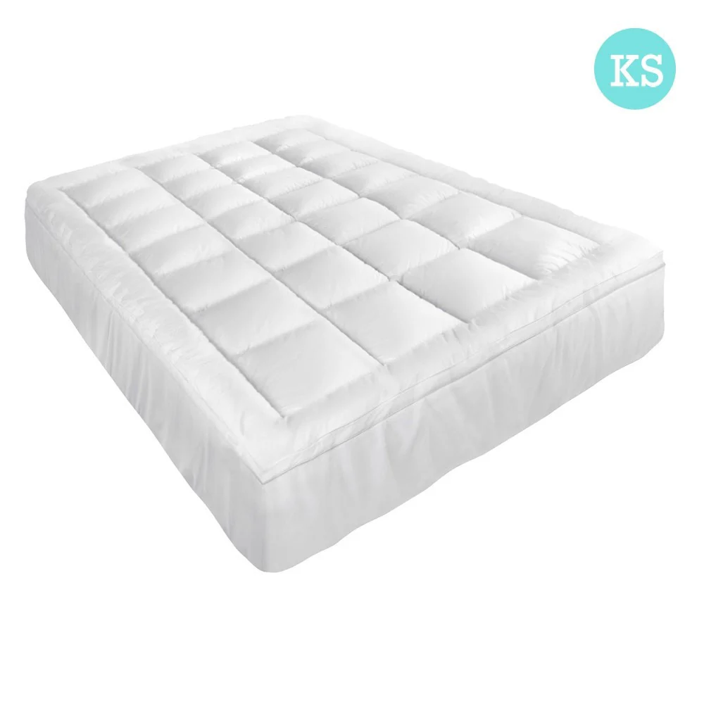 King Single Giselle Bedding Mattress Topper Pillowtop Protector Pad - Nurns