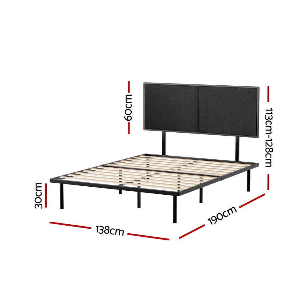 Camly Bed & Mattress Package with 34cm Mattress - Black Double - Nurns