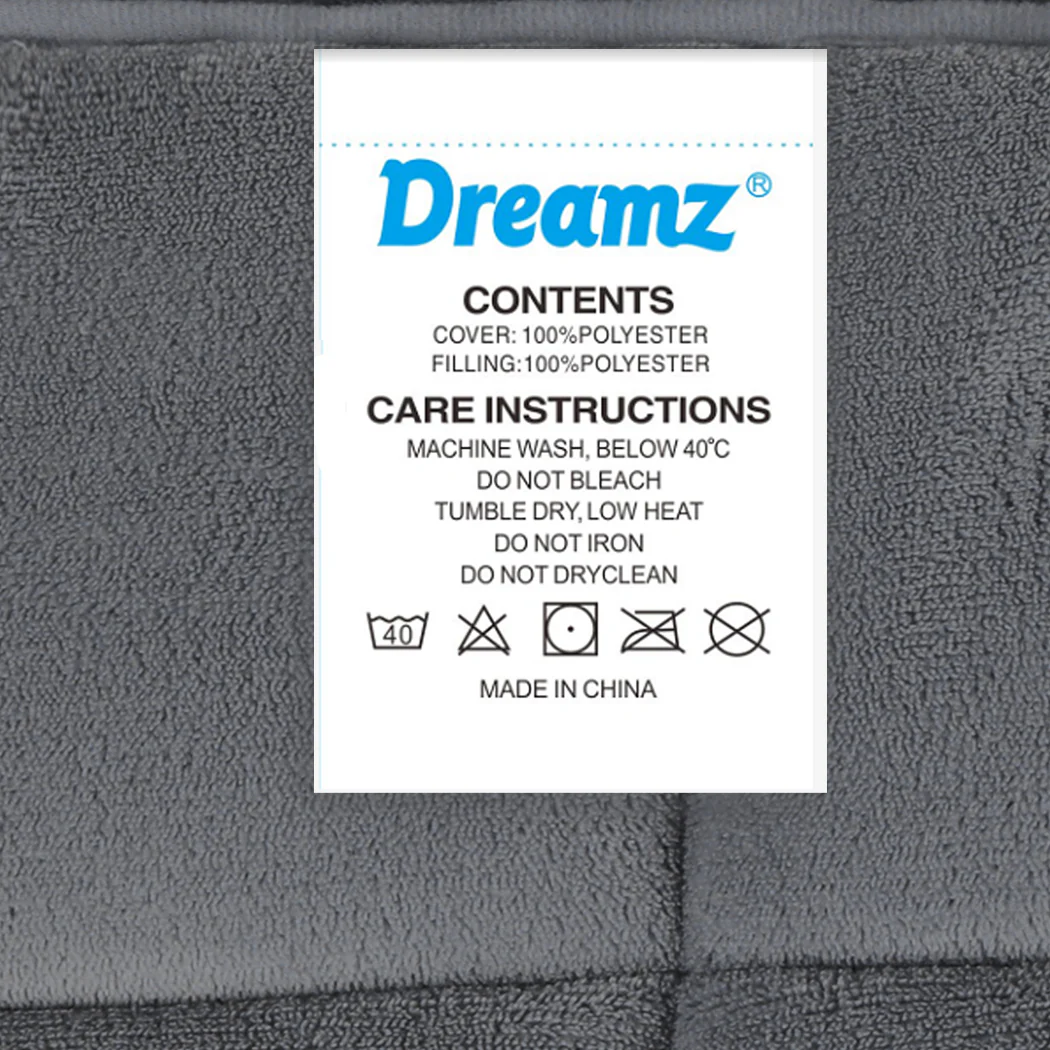 Queen Dreamz Quilt Doona Comforter Blanket Grey - Nurns