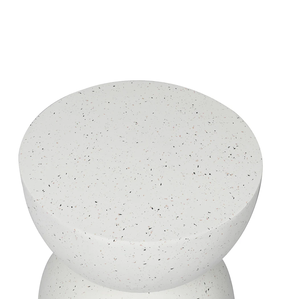 Iskander Side End Table Terrazzo Tables - Beige - Nurns