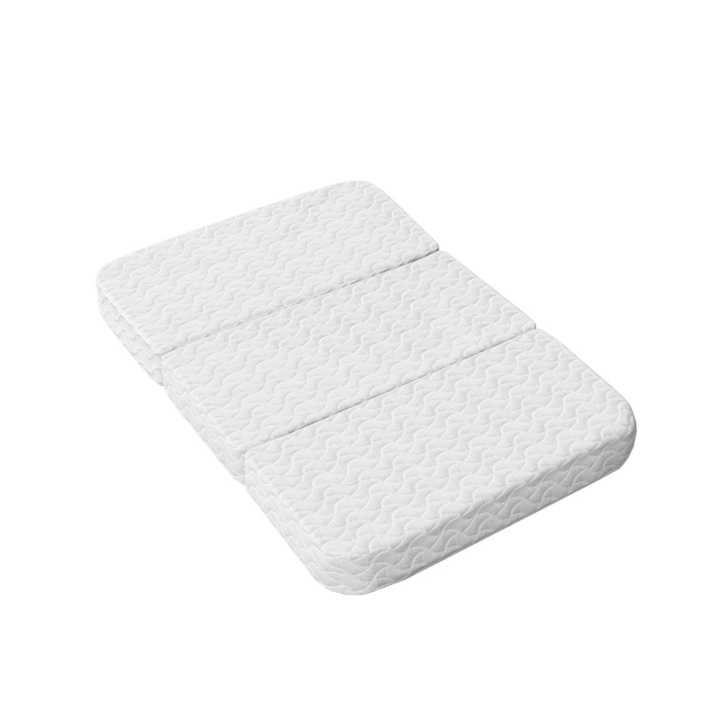Aubrey 8cm Foldable Gel Foam Mattress Folding Baby Bed Floor Mat Travel Cot Bamboo - Cot - Nurns
