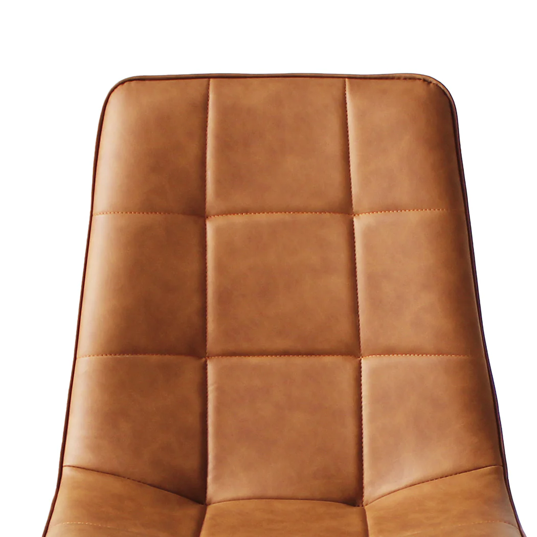 Avery Set of 4 Dining Chairs Kitchen Table Lounge Room Padded Seat PU Leather - Brown - Nurns