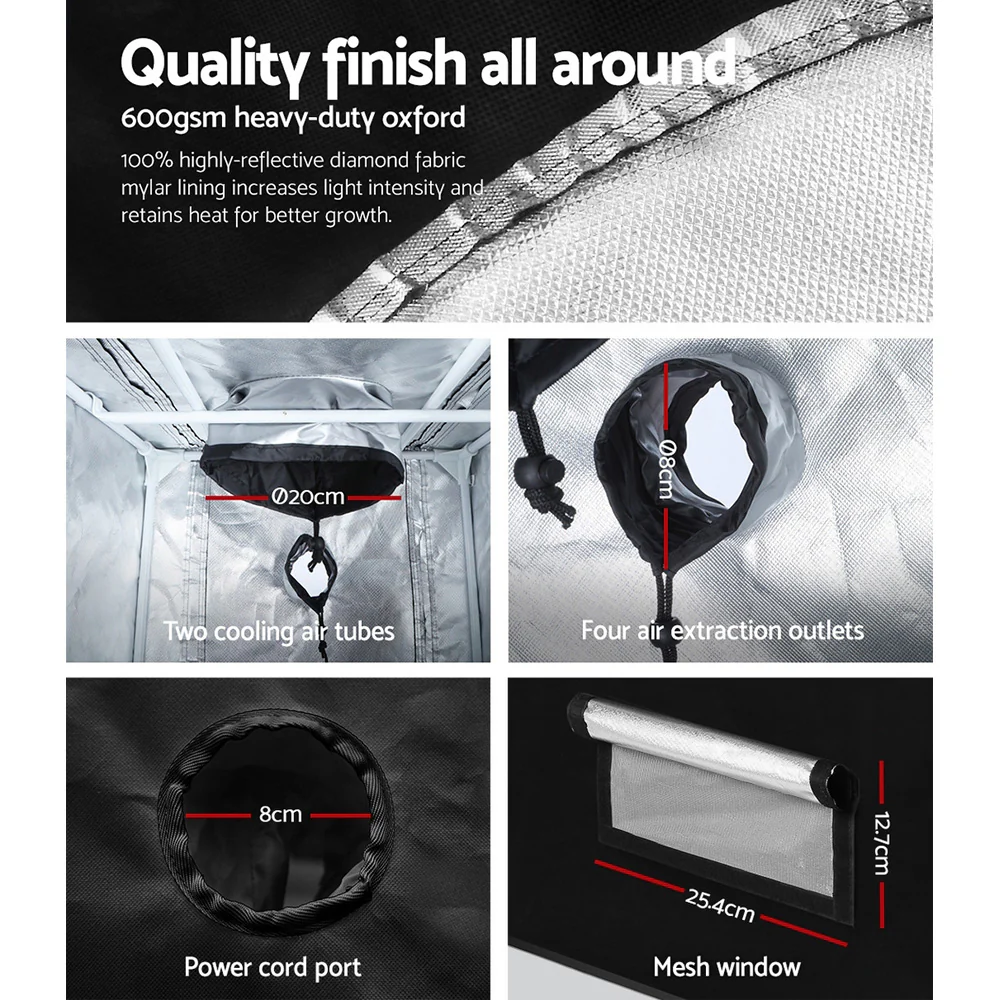 Grow Tent 60x60x90CM Hydroponics Kit Indoor Plant Room System - Nurns