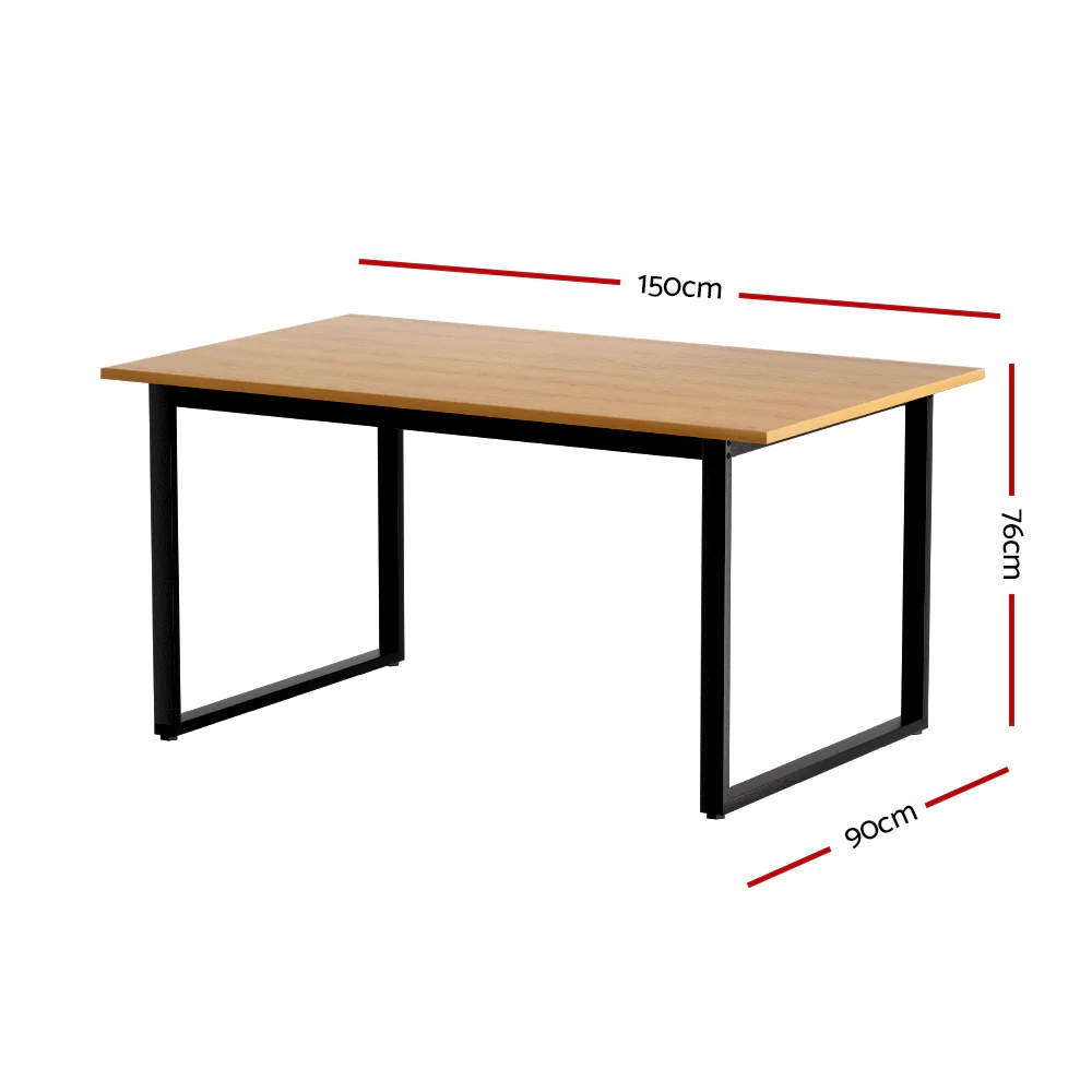 Dining Table 6 Seater Kitchen Cafe Rectangular Wooden Table 150CM - Nurns